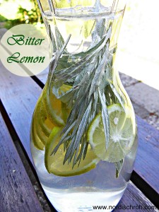 Bitter Lemon selber machen mit Wildkräutern: spritzig-herbes Sommergetränk mit Limette in der Karaffe