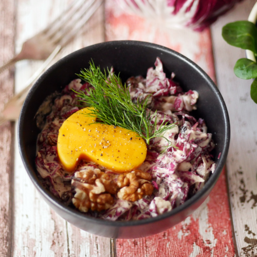 Radicchio mit Ahornsirup-Vanille-Creme 2 Radicchio mit Ahornsirup-Vanille-Creme 1