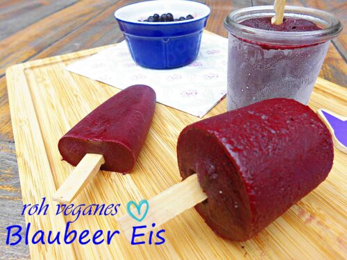 Heidelbeer-Eis roh vegan aus Wildheidelbeeren