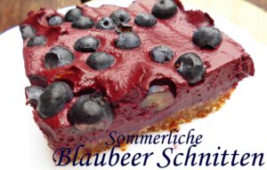 Sommerliche Heidelbeer-Schnitten roh vegan