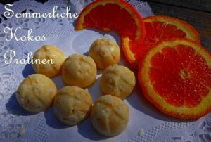 Sommerliche Kokos Pralinen mit frischer Orange, roh und vegan