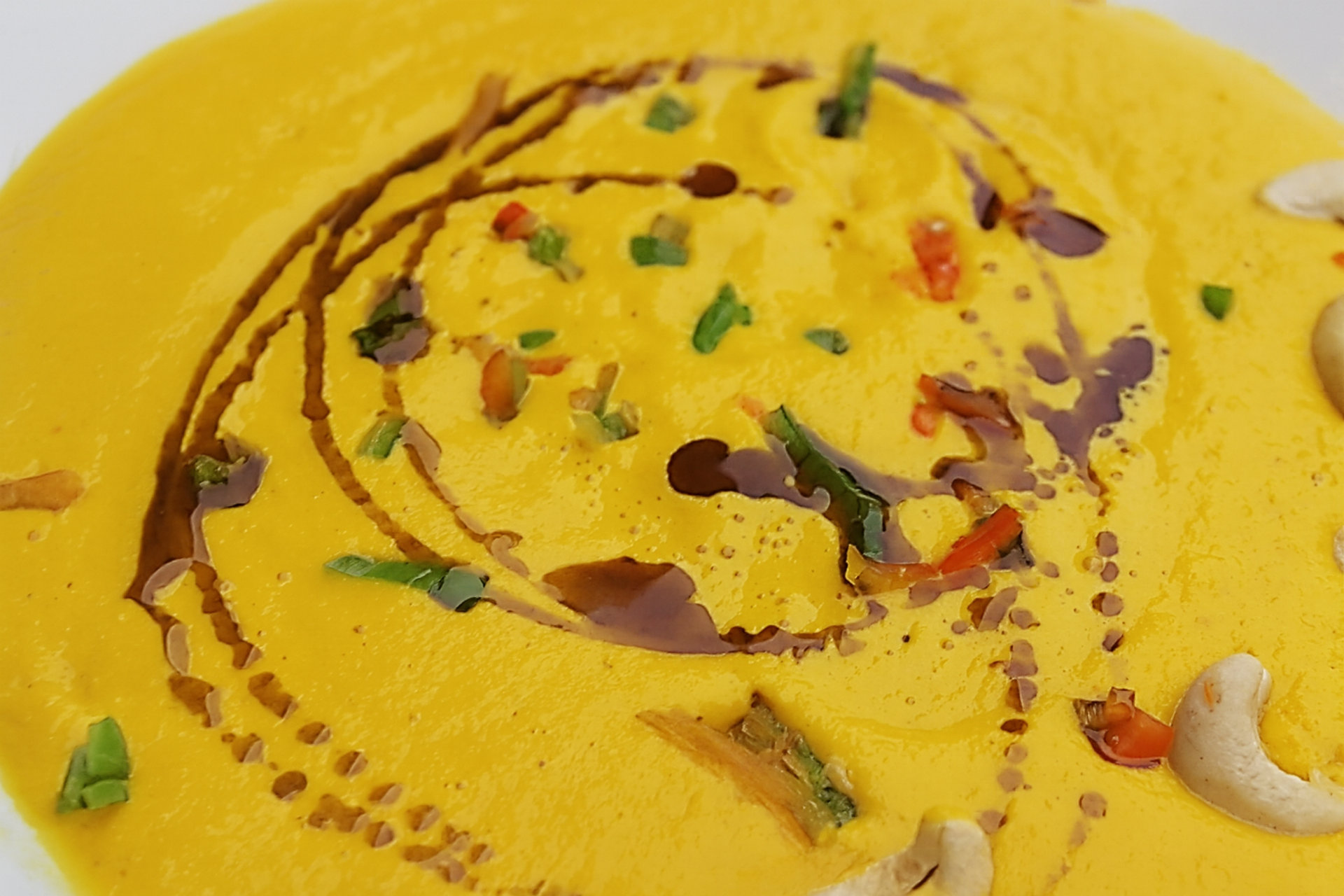Indische Kürbis Creme Suppe